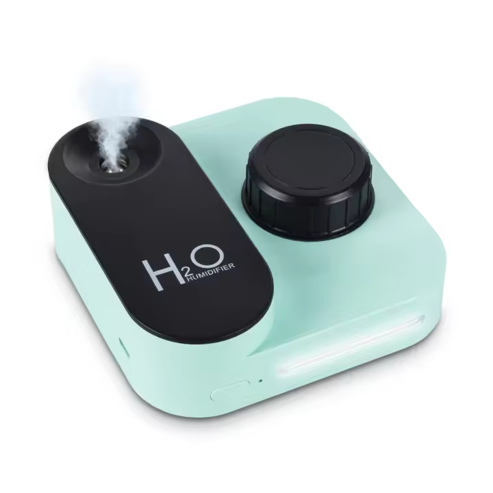 DAM. Humidificador universal con adaptador para botellas de agua. Batería recargable incorporada. Adaptador con tapón de rosca de 30mm. 10x10x4cm. - 1