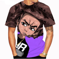 Camiseta De Verano Unisex Moda Manga Corta Craig Smokey X Boondocks Huey Riley Impresa 3D Casual Para Niños Tops 100-6XL - details 8