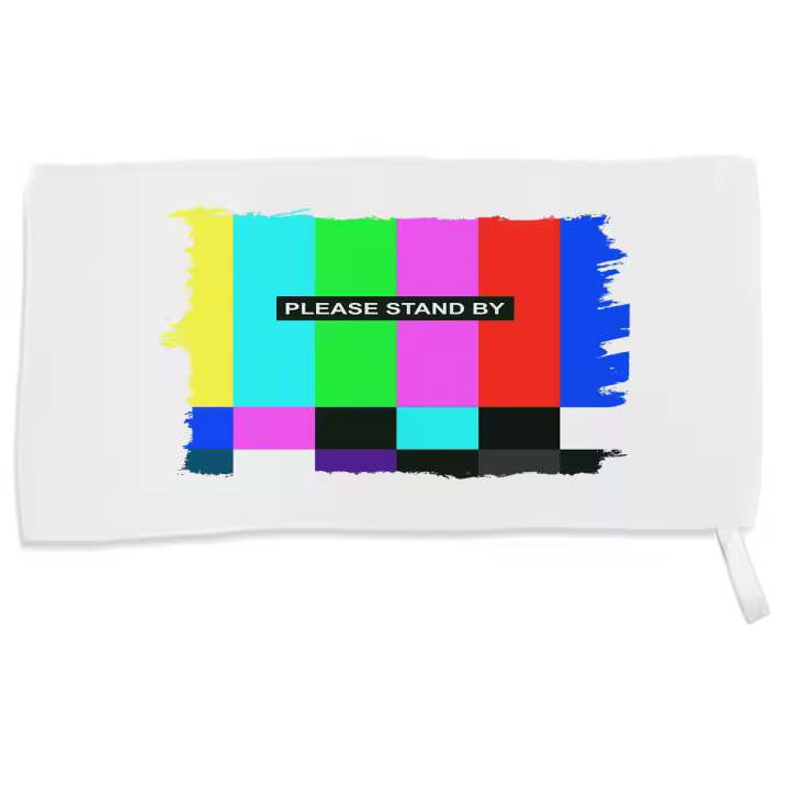 MERCHANDMANIA TOALLA PEQUEÑA ABSORBENTE canal sin señal retro antiguo antena analogica suave personalizada con cinta elastica - 1