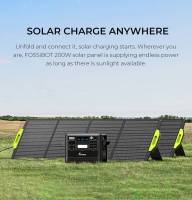 Panel Solar Plegable FOSSiBOT SP200 200W, Eficiencia Alta de Células del 23.4%, Recubrimiento ETFE, Patas Ajustables para Hogar, RV, Camping, Cortes de Energía - Verde - details 0