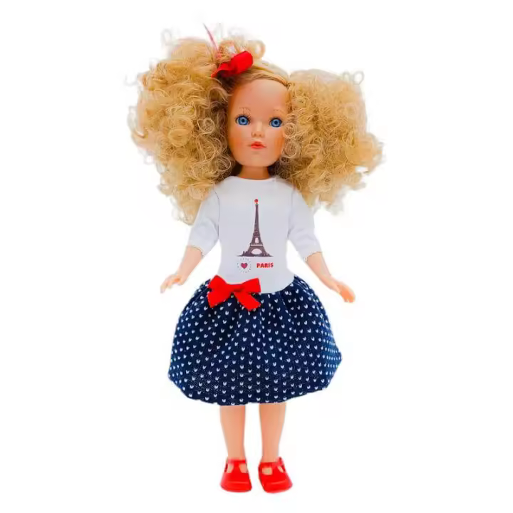 Folk Artesanía Muñeca Colección Original 35 Cm Vidal Rojas Dolls - Vestido Falda Lana Paris - Edición Limitada - 1