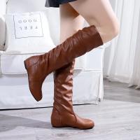 Botas De Mujer De Talla Grande 35-43 Botines Planos De Primavera Otoño Estilo Occidental Botas Largas Con Tacón Medio Material PU - details 32