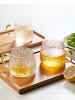 Taza De Café Con Patrón De Martillo 350ml/400ml Vidrio Resistente Al Calor Con Asa Para Bebidas Hoteles Hogar Coctelería - details 9