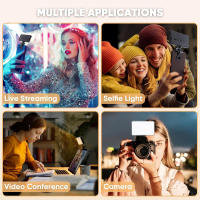 Luz De Autoefilado LED 120 LED 3000Mah Recargable Clip Luz De Teléfono Con 3 Modos De Iluminación Luz De Anillo Para Cámara De Teléfono iPad Laptop Fotografía Vlog - details 4