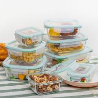 Set 8 fiambreras borosilic rectangulares 200-200-320-400-520-640-640-800ml,Juego de 8 recipientes de almacenamiento de alimentos de cristal,recipientes de vidrio con - details 4
