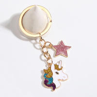 Llavero Unicornio Estrella Lindo Para Parejas Accesorio De Mano Regalo De Amistad Llavero De Enamel Para Llaves De Coche Hecho a Mano - details 1