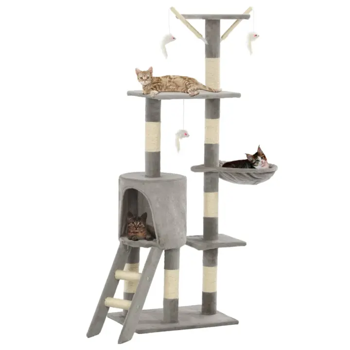 Arbol para gato con 5 alturas 50x35x138 gris Platz K9 S.L. El paraíso de tu felino en casa - 1