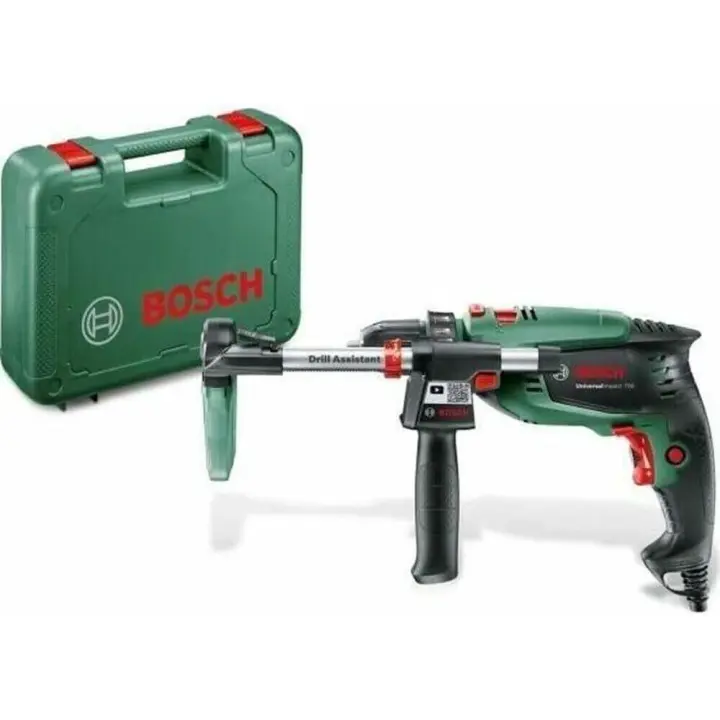 Bosch Home and Garden UniversalImpact 700 Taladro Percutor W, Empuñadura Adicional, Tope de Profundidad, Maletín - 1