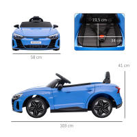 HOMCOM Coche Eléctrico AUDI RS e-tron GT para Niños de 3-5 Años Coche de Batería 12V con 2 Motores Mando a Distancia Faros LED Bocina Música USB y Apertura de Puerta 3-5 km/h 103x58x41 cm - details 2