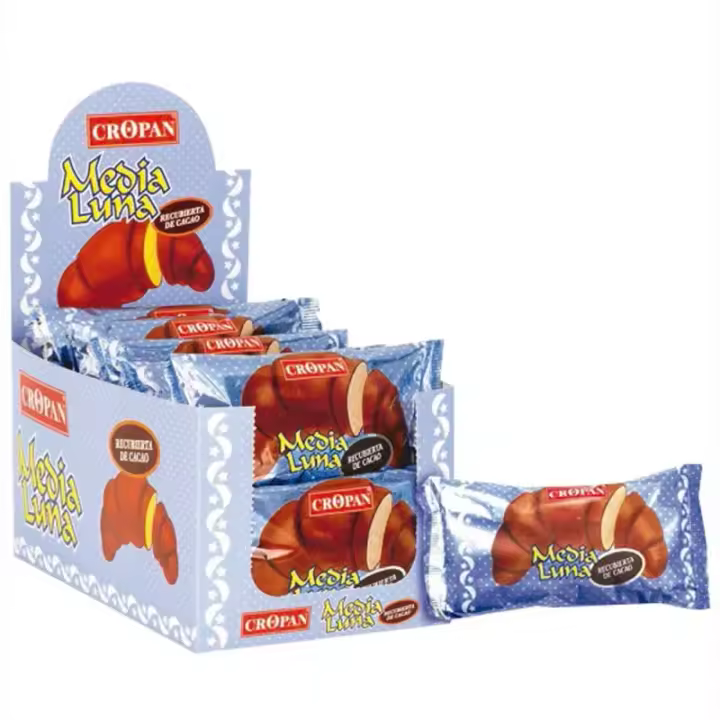 Media Luna Cropan Recubierta de Chocolate - Pack de 12 Unidades - Medias Lunas Chocolate Cropan - 1