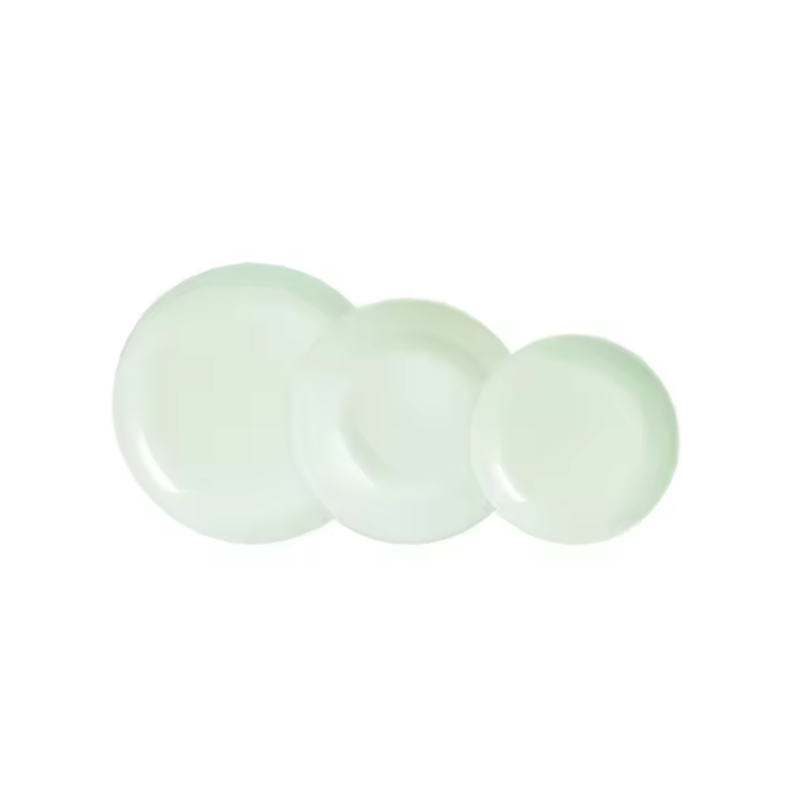 Vajilla Diwali Paradise Luminarc 12 piezas 4 servicios vidrio opal verde - 1