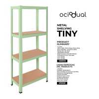 Ociodual Estanteria Metalica Tiny Verde, Estante Ideal para Hogar, Estanterias Trastero, Muebles, Oficina, Estanterias Almacenaje Divisible, Sin Tornillos, 240kg, 4 Baldas MDF, 150x60x30cm - details 8