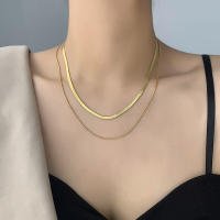 Collar De Cadena Con Letra Y Hoja En Acero Inoxidable 316L Para Mujer Accesorios De Boda Collar De Cadena Para Mujer - details 1