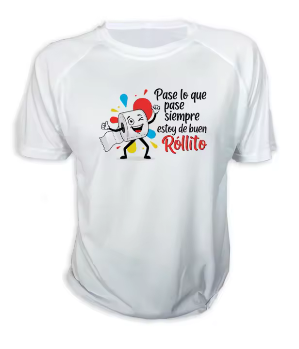 MERCHANDMANIA CAMISETA frase graciosa buen rollo positivo alegria tshirt - 1