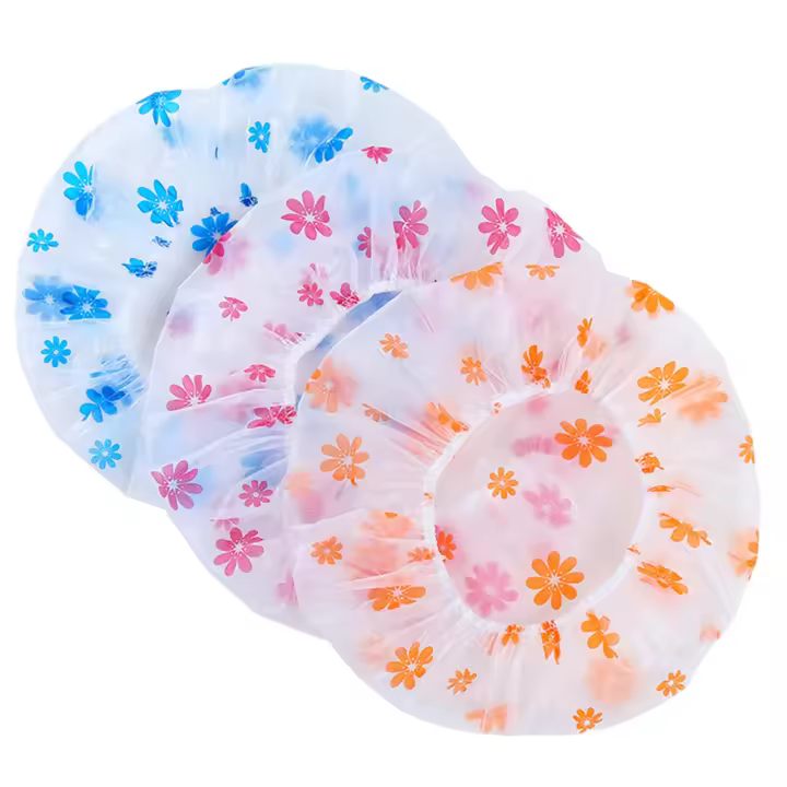 Gorro de Baño Impermeable 10Pcs para Mujeres con Cubierta de Pelo y Elástico Reutilizable para el Baño Equipo de Belleza - 1