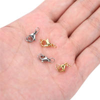 20pcs Aros De Cangrejo De Acero Inoxidable De Color Oro 10mm 12mm Para Colgantes Y Pulseras Joyería DIY Enlaces Y Conectores - details 1