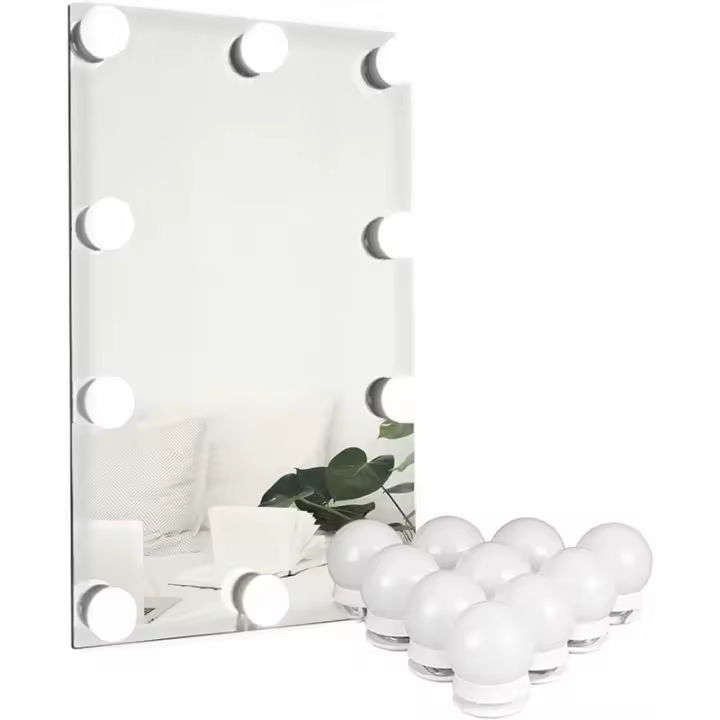 Luz de tocador para Espejo, Espejo de tocador Iluminado con Luz regulable, Kit De Luz de Espejo LED adjunto al tocador, Luz de tocador Montada en la pared para Espejo de baño - 1