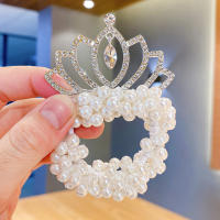 Cinta Elástica De Pelo Con Corona De Perlas Para Niñas Accesorios De Cabello De Moda Para Niños Cuidado Personal Y Belleza - details 2