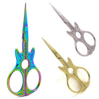 Tijeras De Guitarra Vintage Para Arte De Uñas Costura Bordado DIY Y Decoración De Boda Material Acero Inoxidable Tamaño Estándar Colores Oro Plata Holográfico - details 0