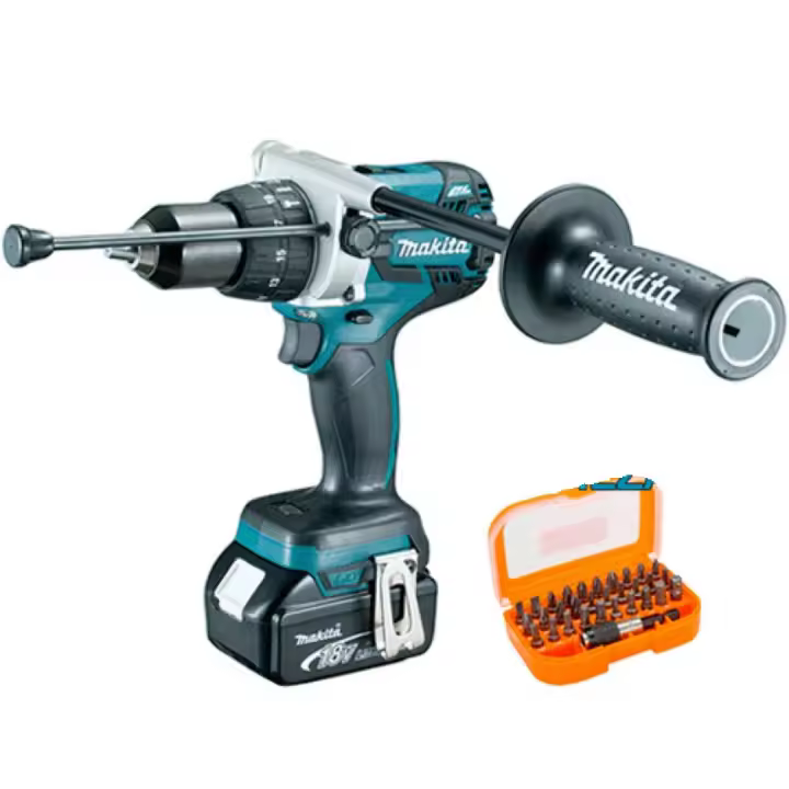 MAKITA - Taladro Combinado BL 18V 130Nm DHP486Z + Juego 30 Puntas + Adaptador - 1