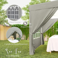 Cenador 2,5x2,5 m, resistente a Agua y al frío pop up plegable con Protección UV 50 +, Tienda plegable de Jardín with 4 bolsos laterales gazebo de Jardín Para camping, gris Claro - details 3