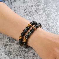 Pulsera de triple protección, Ojo de Tigre, obsidiana negra, hematita para protección y sanación de equilibrio - details 4