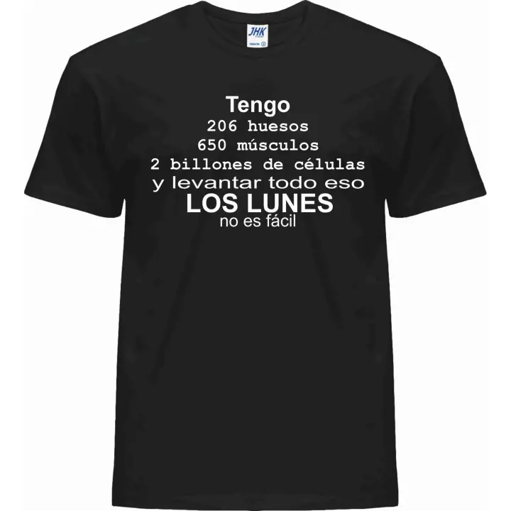 Camiseta Los Lunes - | Algodón | Manga Corta - Tejido tubular, sin costuras laterales. - Punto liso - 1