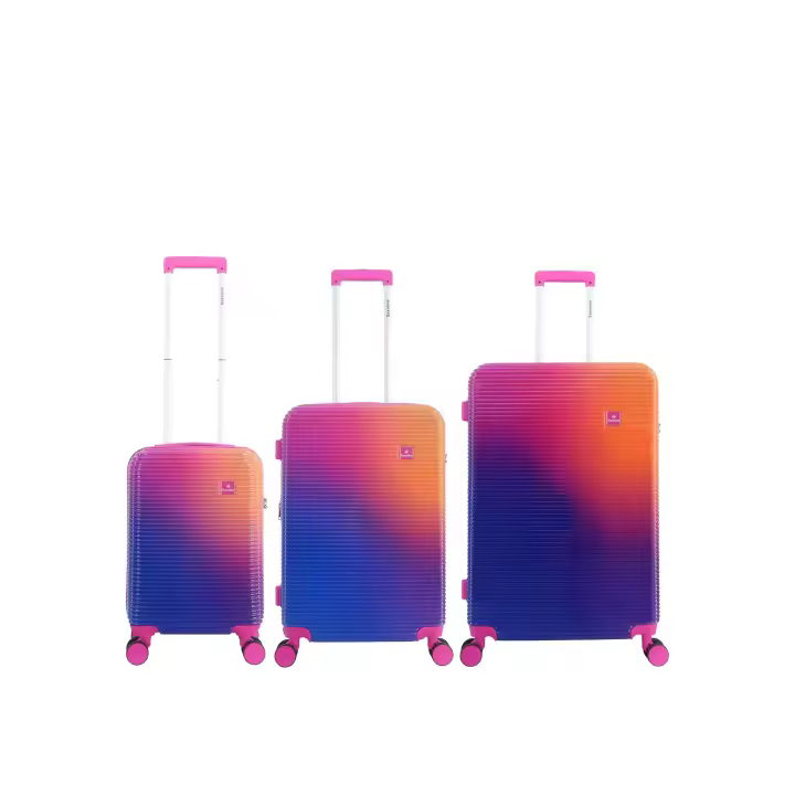 SAXOLINE Set de 3 maletas, colección Twist, color fucsia-azul, material ABS, tamaño S, M y L, 40L / 70 L / 100 L - 1