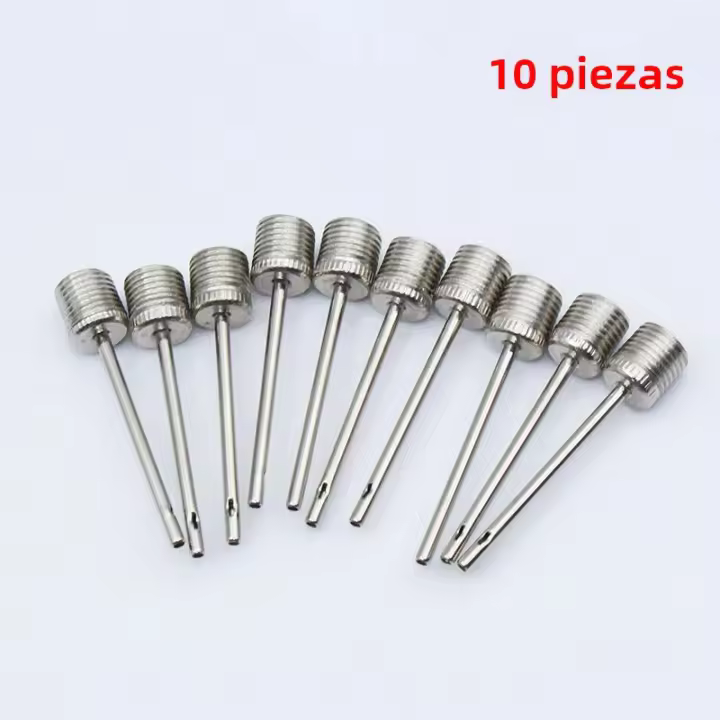 Juego De 10/20 Piezas De Agujas De Inflado De Bola De Acero Inoxidable Para Baloncesto Fútbol Y Otros Deportes Inflables Adaptadores De Válvula - 1