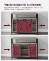 Armario de cocina, elegancia rústica para tus festines, diseño en madera marrón con puertas de correderas y paneles de malla, versátil y funcional, ¡descubre la calidez en cada rincón! - details 6