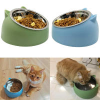 Tazón De Alimentos Para Gatos Y Perros De Acero Inoxidable Creativo Y Lindo Inclinado Para Mascotas Alimento Y Agua - details 2