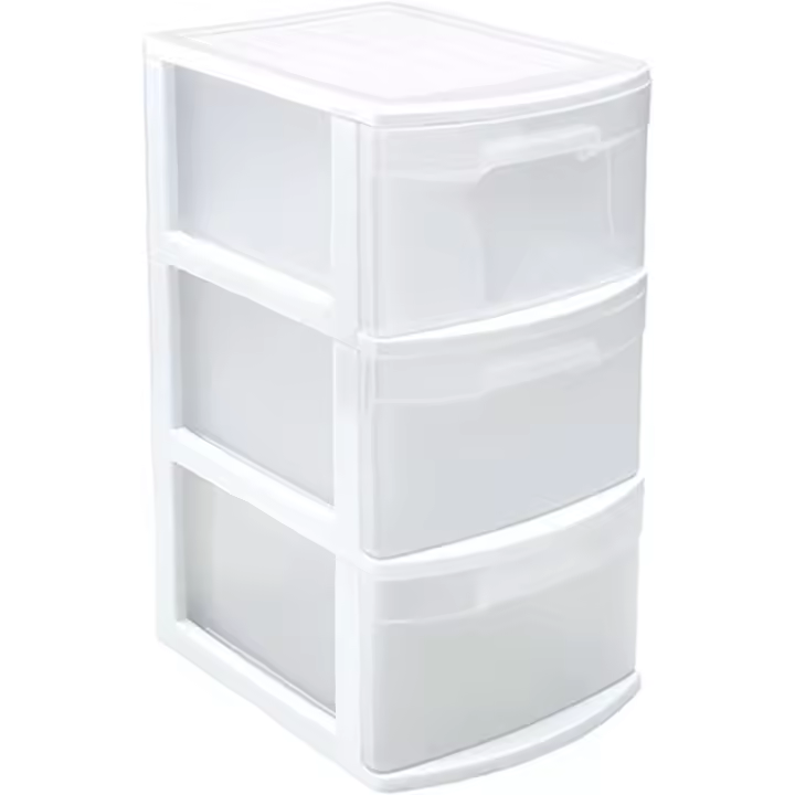 Cajonera de Almacenamiento "Tamesis" con 4 cajones, Torre de almacenamiento multiusos para oficina, hogar, escuela, etc. 78 x 28,5 x 39 cm. Color Blanco. - 1