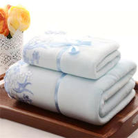 Juego De Toallas De Microfibra Bordadas 2 Piezas 1 Toalla De Rostro 75x35cm 1 Toalla De Baño 140x70cm Secado Rápido Toallas Para El Baño - details 2