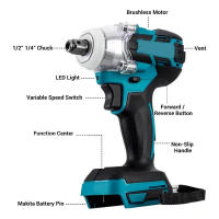 Llave De Impacto Eléctrica Sin Cable Con Motor Sin Escobillas Y Batería Li-ion De 30000mAh Luz LED Para Llantas De Coche Herramienta De DIY Para El Hogar - details 2