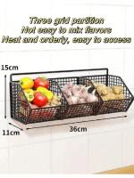 OmHom Cesta de frutas, cesta de verduras, organizador de mesa, frutero de pared y de encimera, estante para aperitivos y especias, cesta de almacenamiento multifuncional para cocina y sala de estar. - details 1