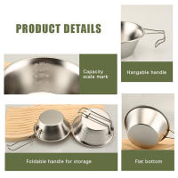 Taza De Sopa De Acero Inoxidable 30/200/400ml Sierra Para Camping Y Picnics Plegable Y Pilaable Ideal Para Exteriores - details 4