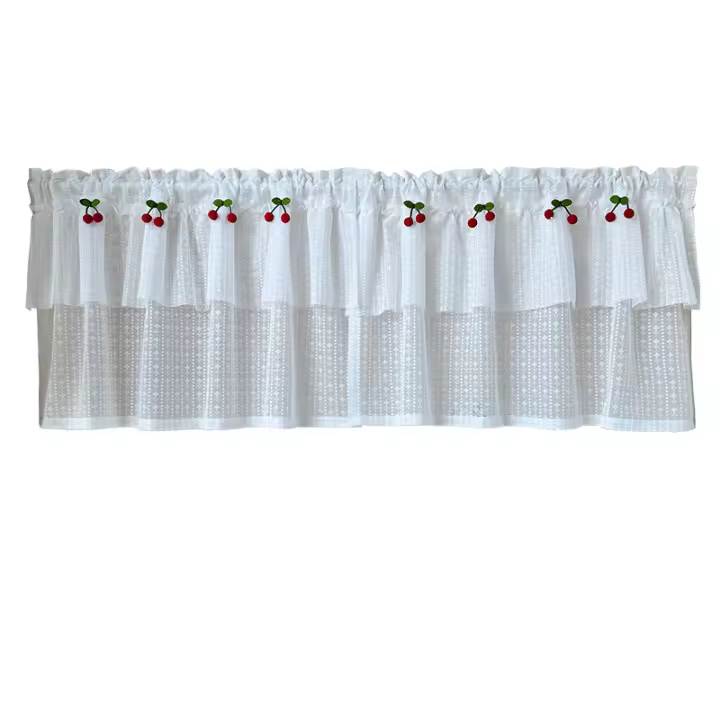 Cortina De Cocina Blanca Transparente Voile Para Ventana Puerta De Café Decoración De Hogar Para Dormitorio Y Sala De Estar - 1