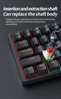 Teclado Mecánico De Juego USB MUCAI MK61 61 Teclas Cable Desmontable RGB Retroiluminado Intercambiable Caliente Rojo - details 3