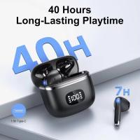 Auriculares Inalétricos Bluetooth,Auriculares Bluetooth 5,3 con 4 Micrófonos HD Estéreo HiFi, Resistant IPX7 Al Agua - details 2