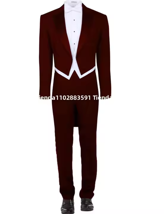 Traje De Noche Italiano Para Hombre Con Chaleco Y Pantalones Estilo Formal Ajustado Color Sólido Tuxedo De Boda Traje De Comida Personalizable 3 Piezas - 1