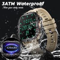 Reloj inteligente Frecuencia cardíaca y presión arterial Rastreador de actividad del sueño Reloj inteligente resistente al agua para exteriores de 1,96 pulgadas Más de 100 modos deportivos Llamadas Bluetooth (para iOS Android) - details 4