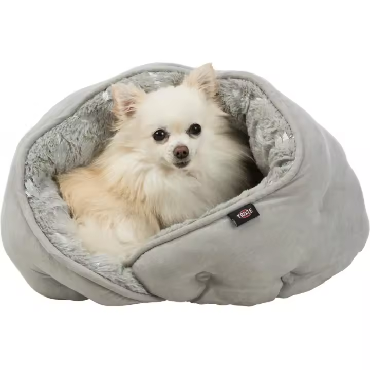 Trixie Cama para Mascotas Suave con Diseño de Pluma Plateada - 1