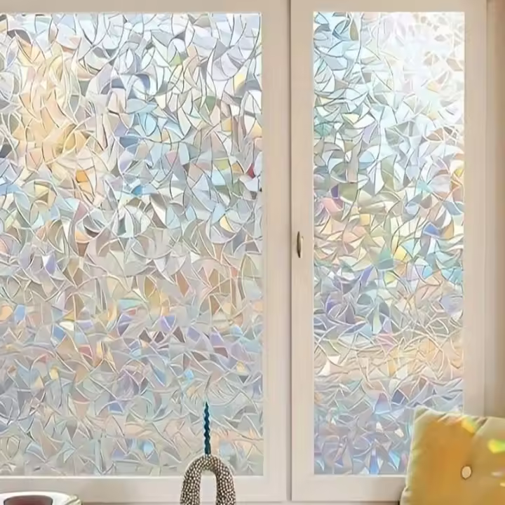 Película De Vidrio Electrostática Con Patrón Geométrico Colorido Privacidad Para Oficina Dormitorio Baño Decoración Del Hogar 1 Pieza - 1