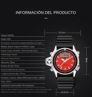 Reloj Deportivo Para Hombre SANDA Cuarzo Digital Resistente Al Agua Con Alarma Pantalla Dual Reloj Masculino De Cuarzo Dual Pantalla Digital Resistente Al Agua - details 4