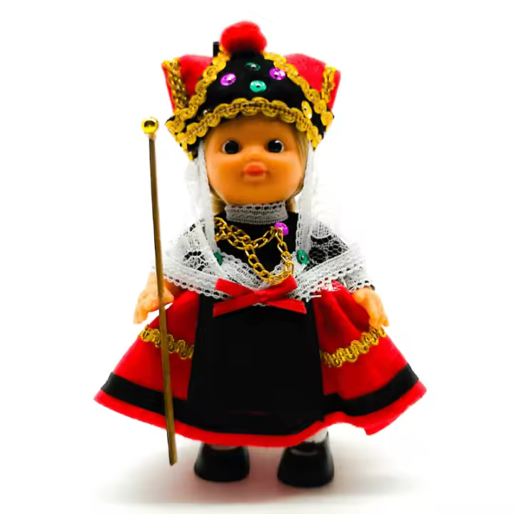 Muñeca regional Segoviana Folk Artesanía original colección 15 cm.vestido típico Segovia, fabricada en España. - 1