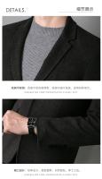 Chaqueta De Lana Elegante Para Hombre Estilo Coreano Británico Versión Sencilla De Color Sólido Para Bodas Y Trabajo Chaqueta De Negocios Con Mangas Largas - details 24