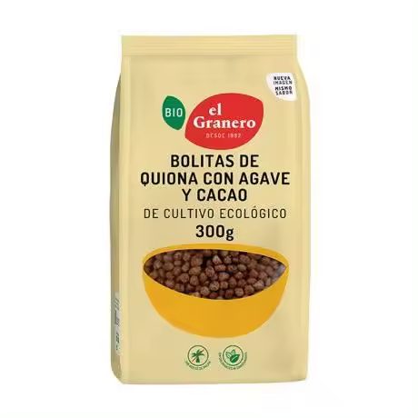 Bolitas de Quinoa con Agave y Cacao Bio 300g El Granero Integral - 1