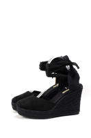 Alpargatas de cuña de espartos con plataforma con cintas Sandalias negras estilo femenino y elegante Corina Mynzi - details 1