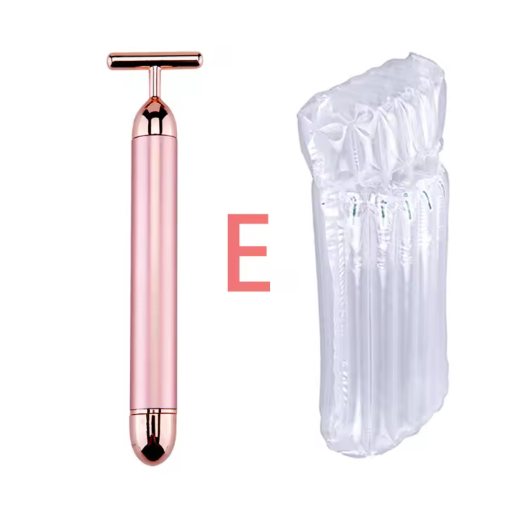 Nueva Masajeadora De Rodillo De Jade Vibrante Eléctrica Para Adelgazamiento Y Levantamiento De La Cara De Cuarzo Rosa 3D Herramienta De Cuidado De La Piel Facial Belleza - 1