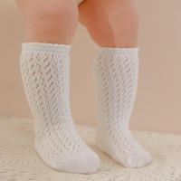 Calcetines De Verano Para Bebés Niñas Largos Hasta La Rodilla Suaves De Algodón Y Malla Para Niños Calcetines De Princesa Hueco En El Medio - details 9